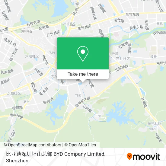 比亚迪深圳坪山总部 BYD Company Limited map