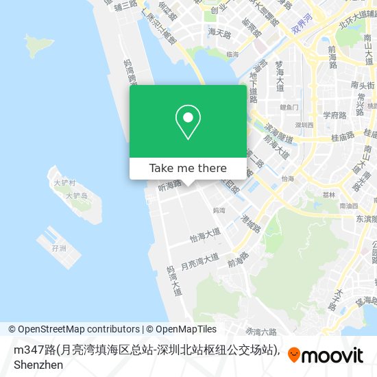 m347路(月亮湾填海区总站-深圳北站枢纽公交场站) map