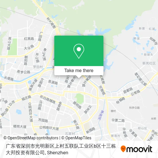 广东省深圳市光明新区上村五联队工业区b区十三栋大邦投资有限公司 map