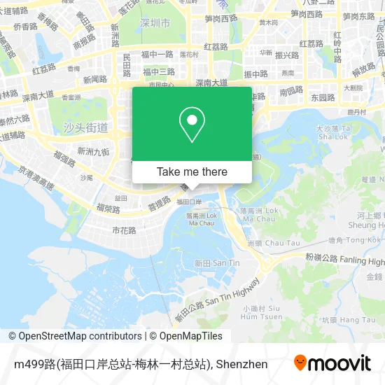 m499路(福田口岸总站-梅林一村总站) map