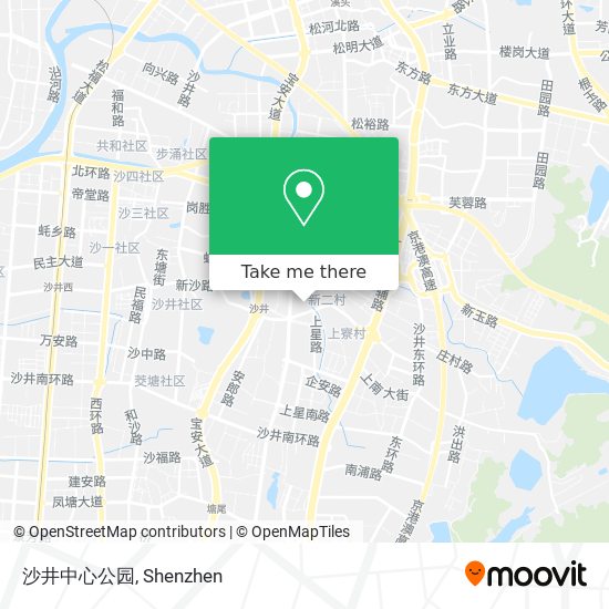 沙井中心公园 map