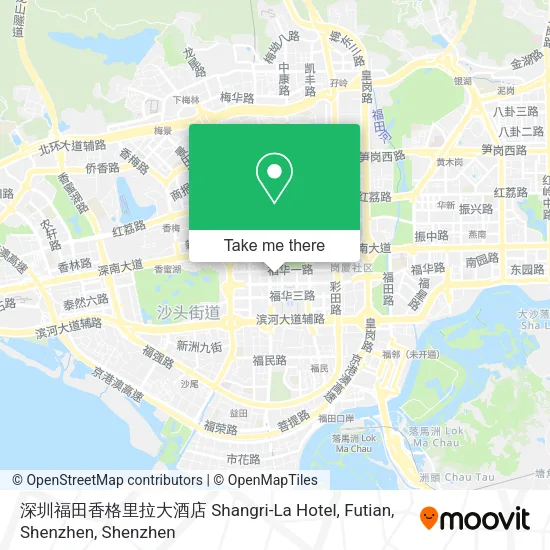 深圳福田香格里拉大酒店 Shangri-La Hotel, Futian, Shenzhen map