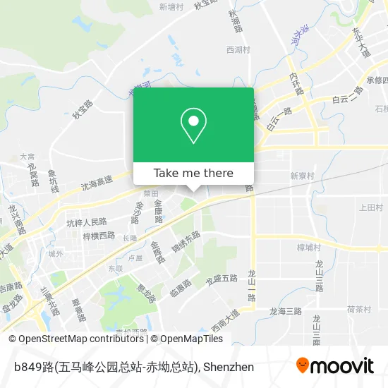 b849路(五马峰公园总站-赤坳总站) map