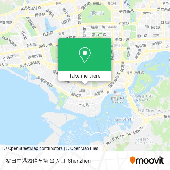 福田中港城停车场-出入口 map