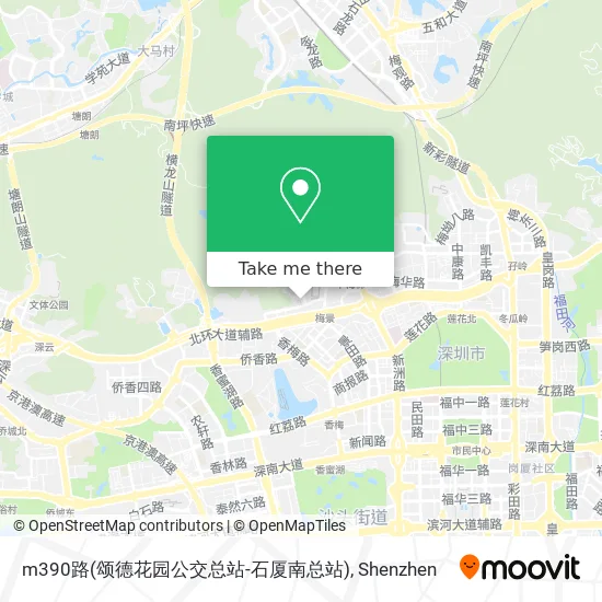 m390路(颂德花园公交总站-石厦南总站) map