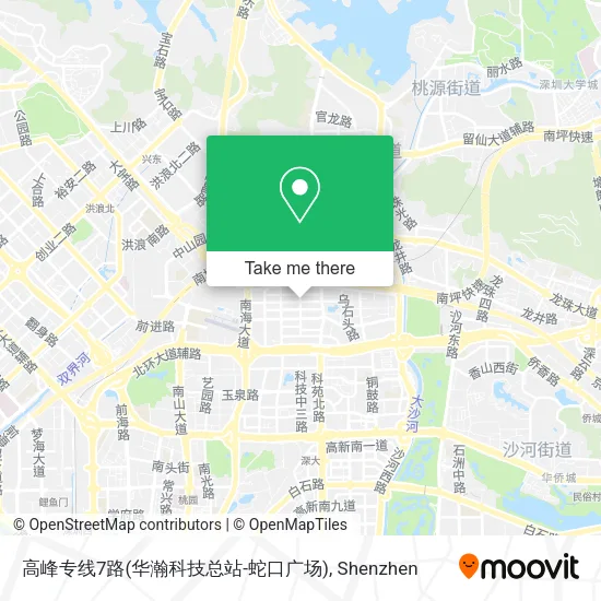 高峰专线7路(华瀚科技总站-蛇口广场) map