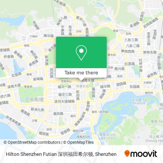 Hilton Shenzhen Futian 深圳福田希尔顿 map