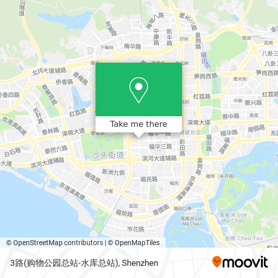 3路(购物公园总站-水库总站) map