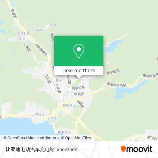 比亚迪电动汽车充电站 map