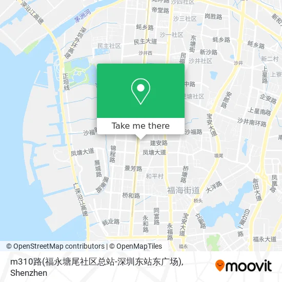 m310路(福永塘尾社区总站-深圳东站东广场) map