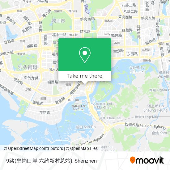 9路(皇岗口岸-六约新村总站) map