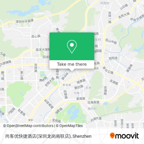 尚客优快捷酒店(深圳龙岗南联店) map