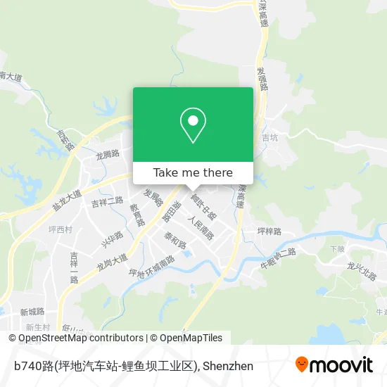 b740路(坪地汽车站-鲤鱼坝工业区) map