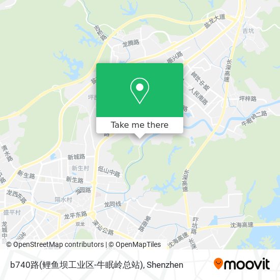 b740路(鲤鱼坝工业区-牛眠岭总站) map