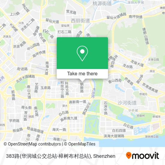 383路(华润城公交总站-樟树布村总站) map