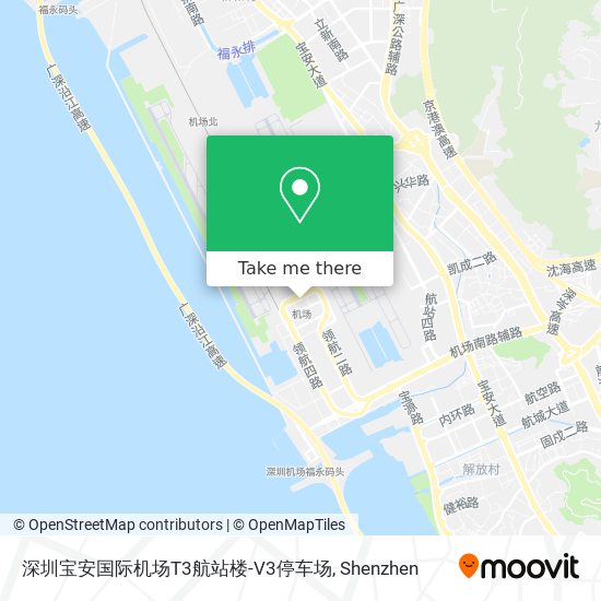 深圳宝安国际机场T3航站楼-V3停车场 map