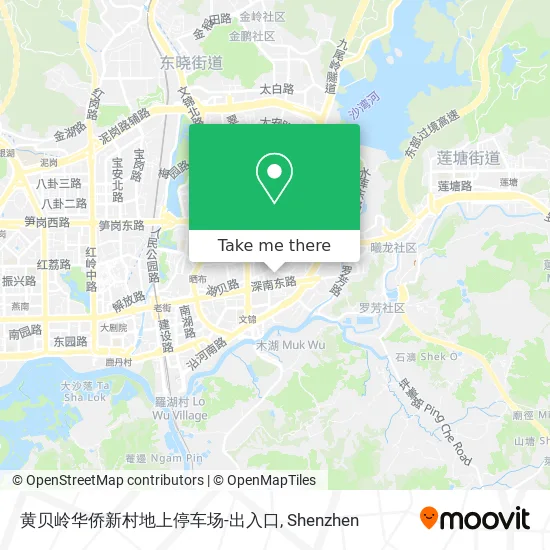 黄贝岭华侨新村地上停车场-出入口 map
