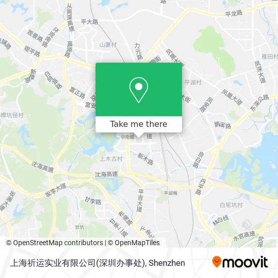 上海祈运实业有限公司(深圳办事处) map