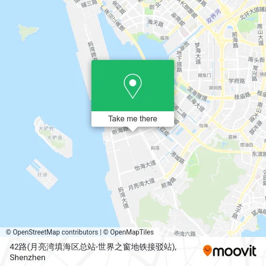 42路(月亮湾填海区总站-世界之窗地铁接驳站) map