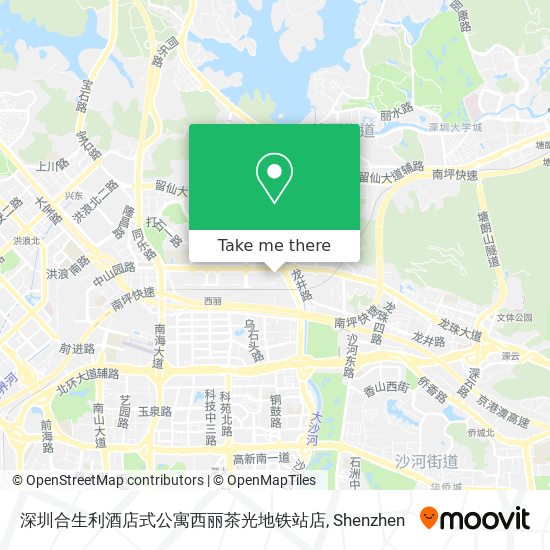 深圳合生利酒店式公寓西丽茶光地铁站店 map
