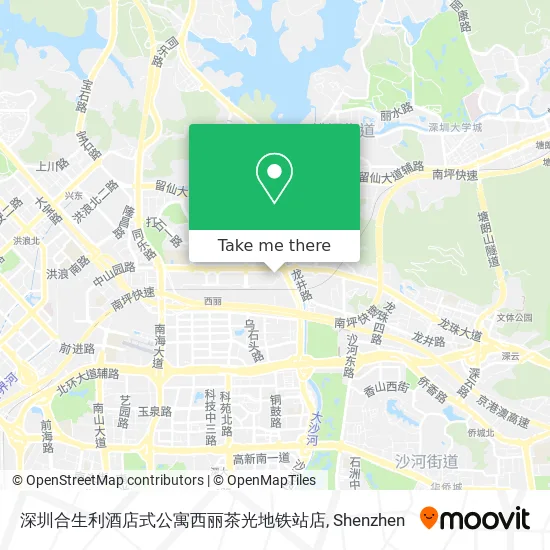 深圳合生利酒店式公寓西丽茶光地铁站店 map