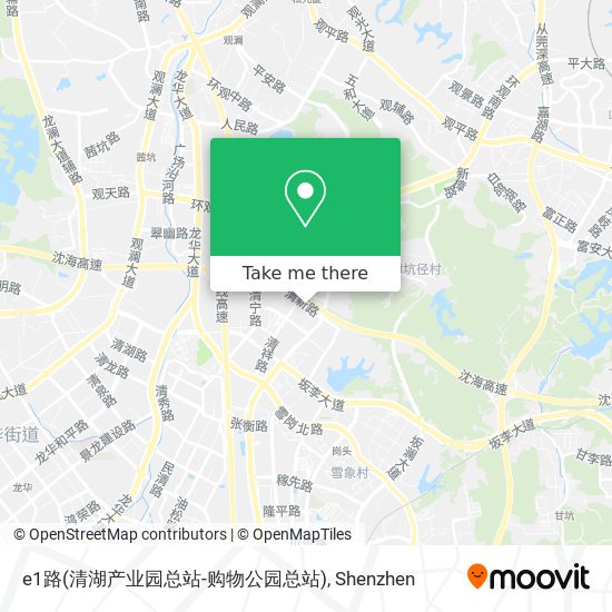 e1路(清湖产业园总站-购物公园总站) map