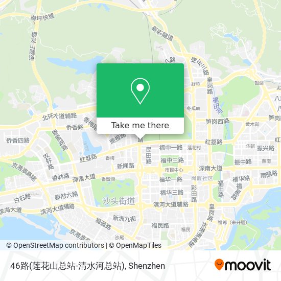 46路(莲花山总站-清水河总站) map