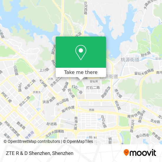 ZTE R & D Shenzhen map