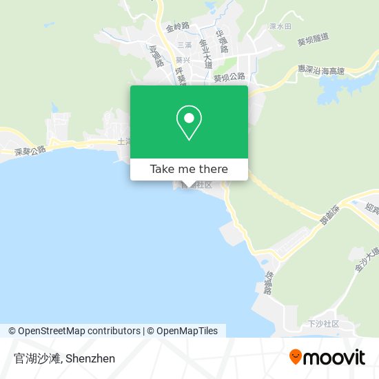 官湖沙滩 map