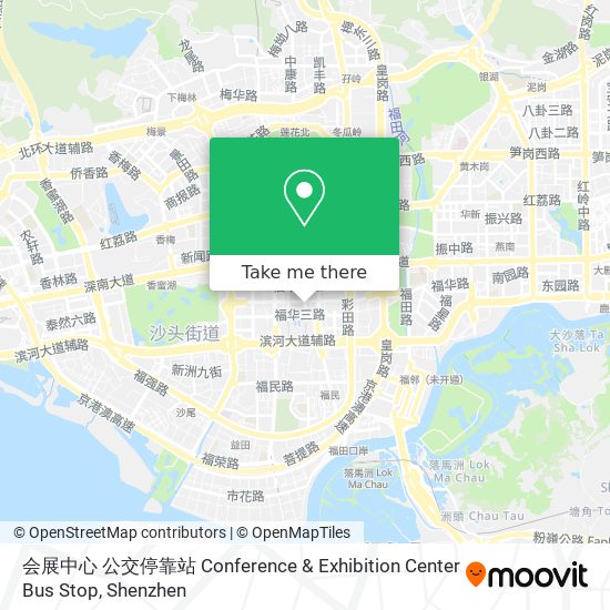 会展中心 公交停靠站 Conference & Exhibition Center Bus Stop map