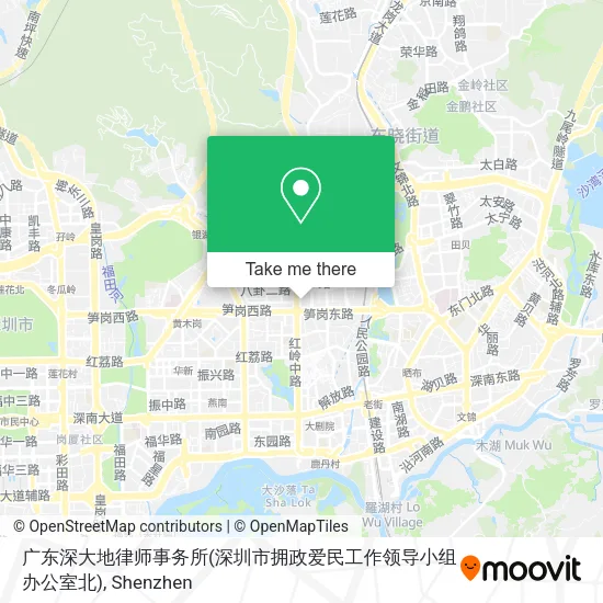 广东深大地律师事务所(深圳市拥政爱民工作领导小组办公室北) map
