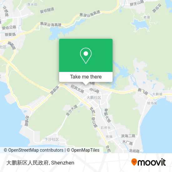 大鹏新区人民政府 map
