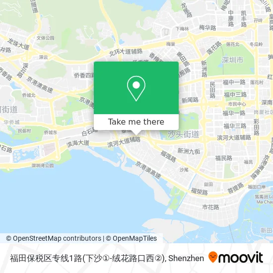福田保税区专线1路(下沙①-绒花路口西②) map