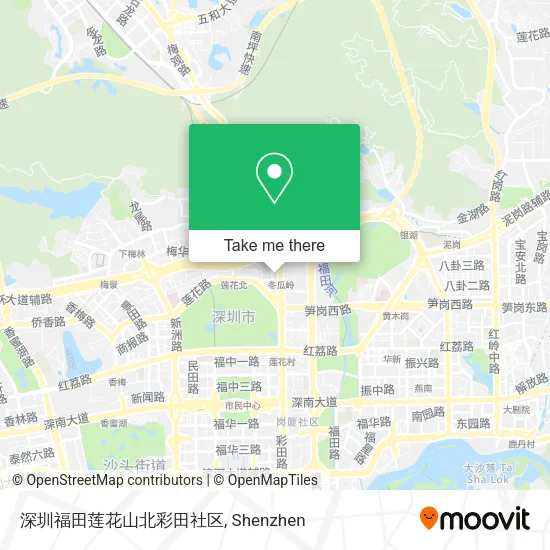 深圳福田莲花山北彩田社区 map