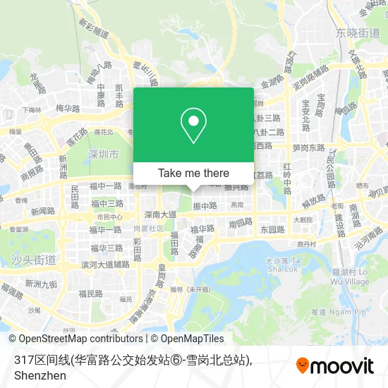 317区间线(华富路公交始发站⑥-雪岗北总站) map