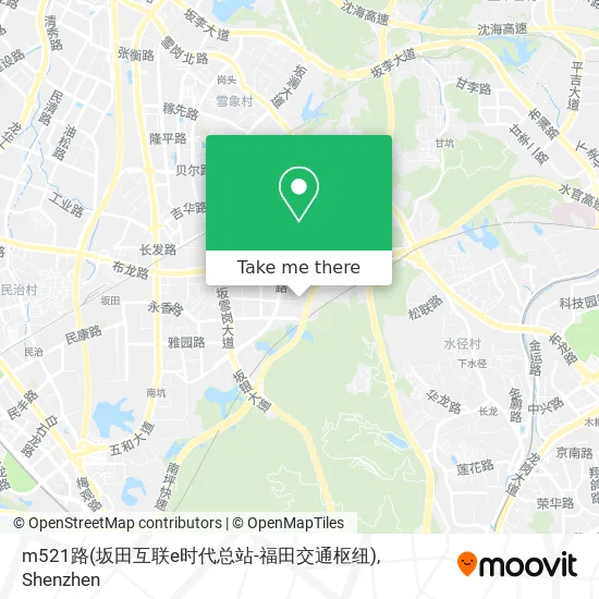 m521路(坂田互联e时代总站-福田交通枢纽) map