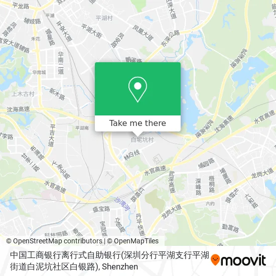 中国工商银行离行式自助银行(深圳分行平湖支行平湖街道白泥坑社区白银路) map