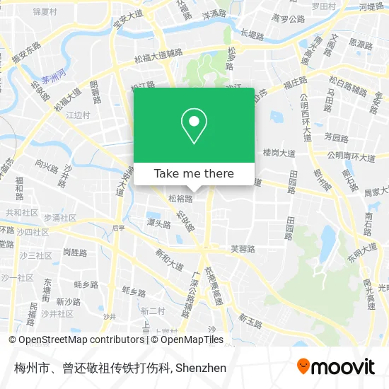 梅州市、曾还敬祖传铁打伤科 map