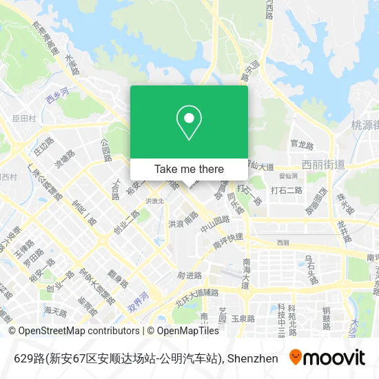 629路(新安67区安顺达场站-公明汽车站) map