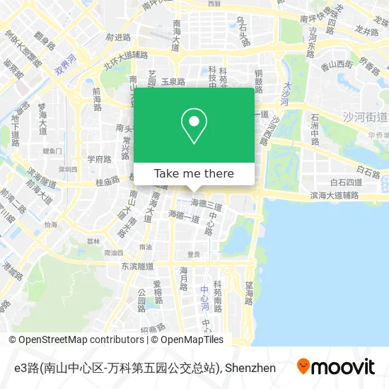 e3路(南山中心区-万科第五园公交总站) map