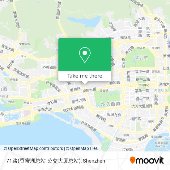 71路(香蜜湖总站-公交大厦总站) map