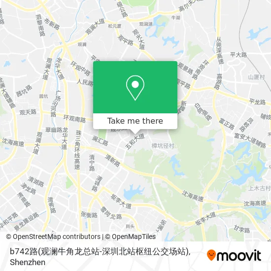 b742路(观澜牛角龙总站-深圳北站枢纽公交场站) map