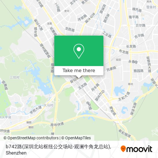 b742路(深圳北站枢纽公交场站-观澜牛角龙总站) map