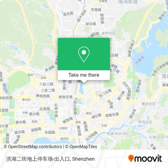 洪湖二街地上停车场-出入口 map