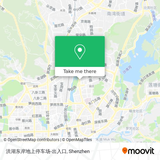 洪湖东岸地上停车场-出入口 map