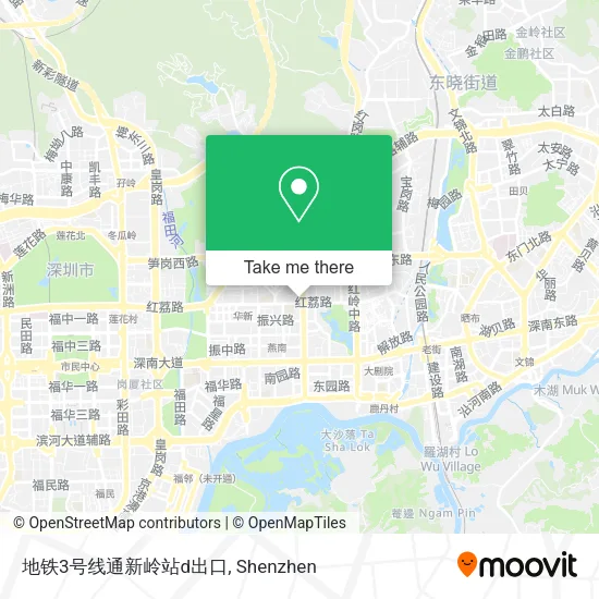 地铁3号线通新岭站d出口 map
