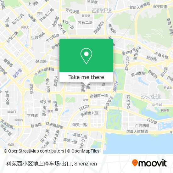 科苑西小区地上停车场-出口 map