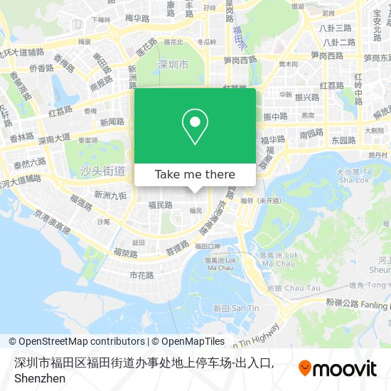 深圳市福田区福田街道办事处地上停车场-出入口 map