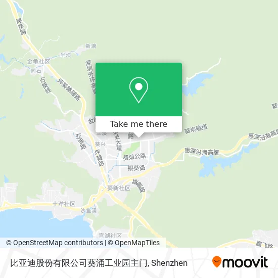 比亚迪股份有限公司葵涌工业园主门 map