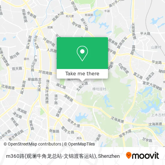 m360路(观澜牛角龙总站-文锦渡客运站) map